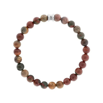 Steel & Barnett | 8mm Round Cherry Creek Jasper Gemstone Beaded Bracelet