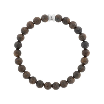 Steel & Barnett | 8mm Round Matte Bronzite Gemstone Beaded Bracelet