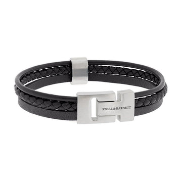 Steel & Barnett | Multi Strand Black Leather Bracelet