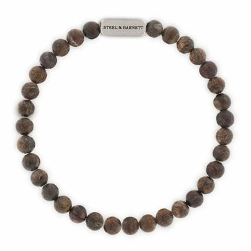 Steel & Barnett | 6mm Round Matte Bronzite Gemstone Bead Bracelet