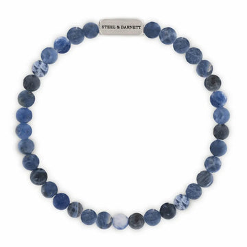 Steel & Barnett | 6mm Round Matte Sodalite Gemstone Bead Bracelet