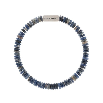 Steel & Barnett | Two Tone Matte Sodalite Gemstone Stretch Disc Bracelet