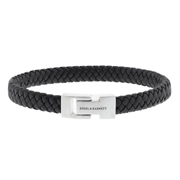 Steel & Barnett | Black Braided Archie Leather Bracelet