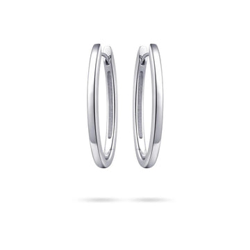 Gisser | Sterling Silver Flat Oval Hoops 20mm, 35mm
