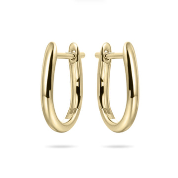 Gisser | Polished Oval Hoop Earrings 14mm