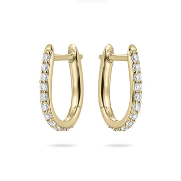 Gisser | Pavé Oval Hoop Earrings 14mm
