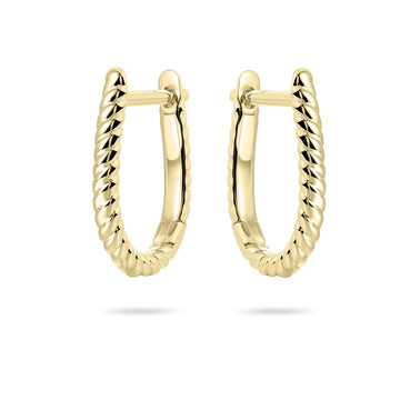 Gisser | Rope Oval Hoop Earrings 14mm