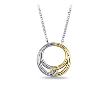 Gisser | Sterling Silver Two Colour Circle Infinity Necklace