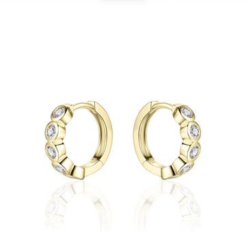 Gisser | 5 Stone Hoop Earrings