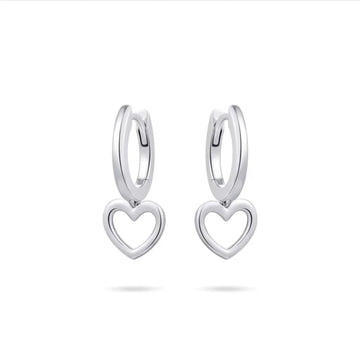 Gisser | Dangling Open Heart Hoop Earrings