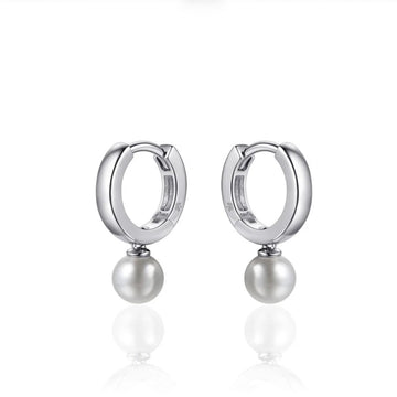 Gisser | Dangling Pearl Hoop Earrings