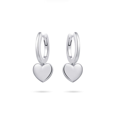 Gisser | Heart Charm Hoop Earrings