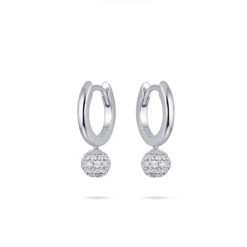 Gisser | CZ Bead Dangling Hoop Earrings