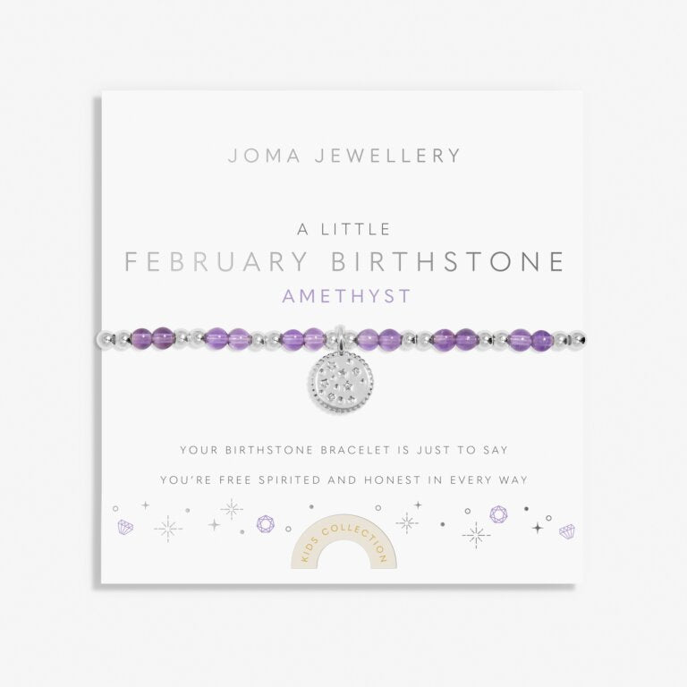 Joma Jewellery | Children’s February Birthstone Bracelet