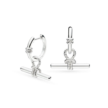 Kit Heath | Marina Rope Knot T-Bar Grande Hinged Hoop Earrings