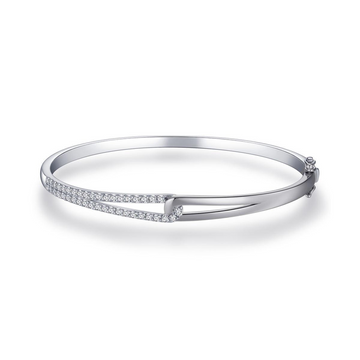 Gisser | Sterling Silver CZ Crossover Bangle