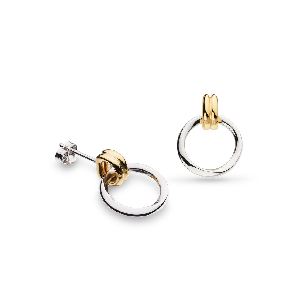 Kit Heath | Bevel Unity Golden Drop Stud Earrings