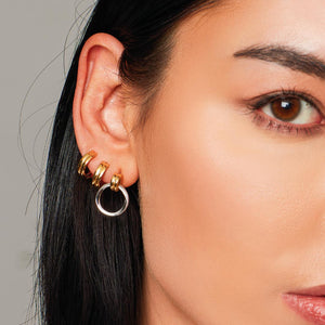 Kit Heath | Bevel Unity Golden Drop Stud Earrings