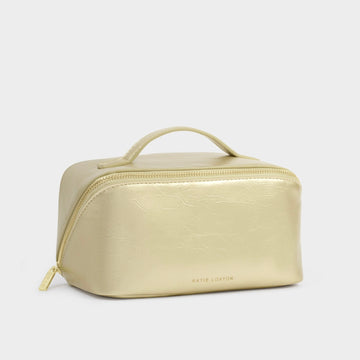 Katie Loxton | Patent Crackle Gold Medium Makeup & Wash Bag