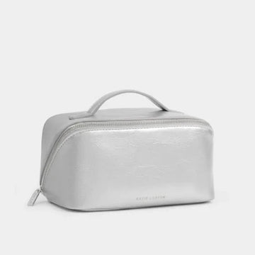 Katie Loxton | Patent Crackle Silver Medium Makeup & Wash Bag