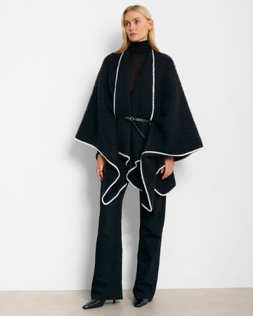 Katie Loxton | Black Whipstitch Cape With Belt