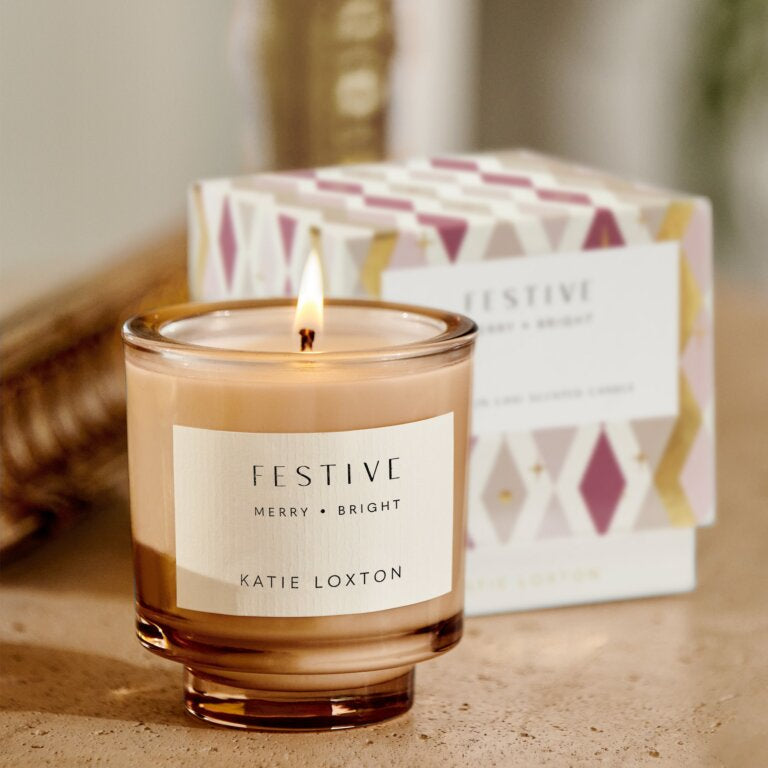 Katie Loxton | Sentiment Candle ‘Festive’ Cinnamon And Nutmeg Chai