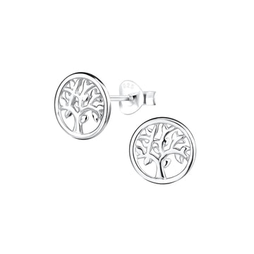 Sterling Silver Tree Of Life Stud Earrings