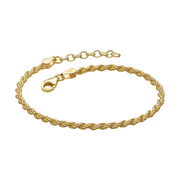 Gold Plate Rope Twist 7” Bracelet