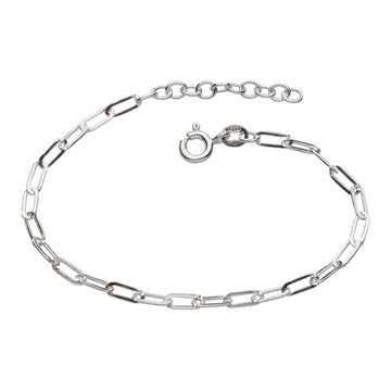Sterling Silver Paperclip Link Chain Bracelet