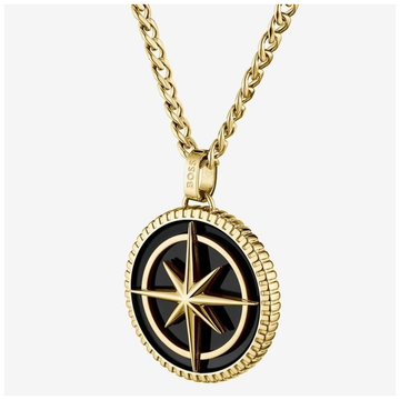 Boss | North Gold Tone Compass Necklace