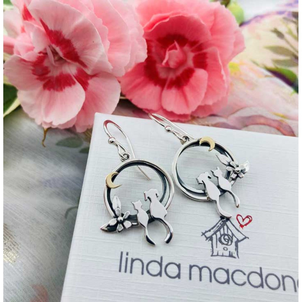 Linda Macdonald | Cat And Dog Moonlight Friends Earrings