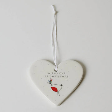 Belly Button Designs | Robin With Love At Christmas Hanging Decoration