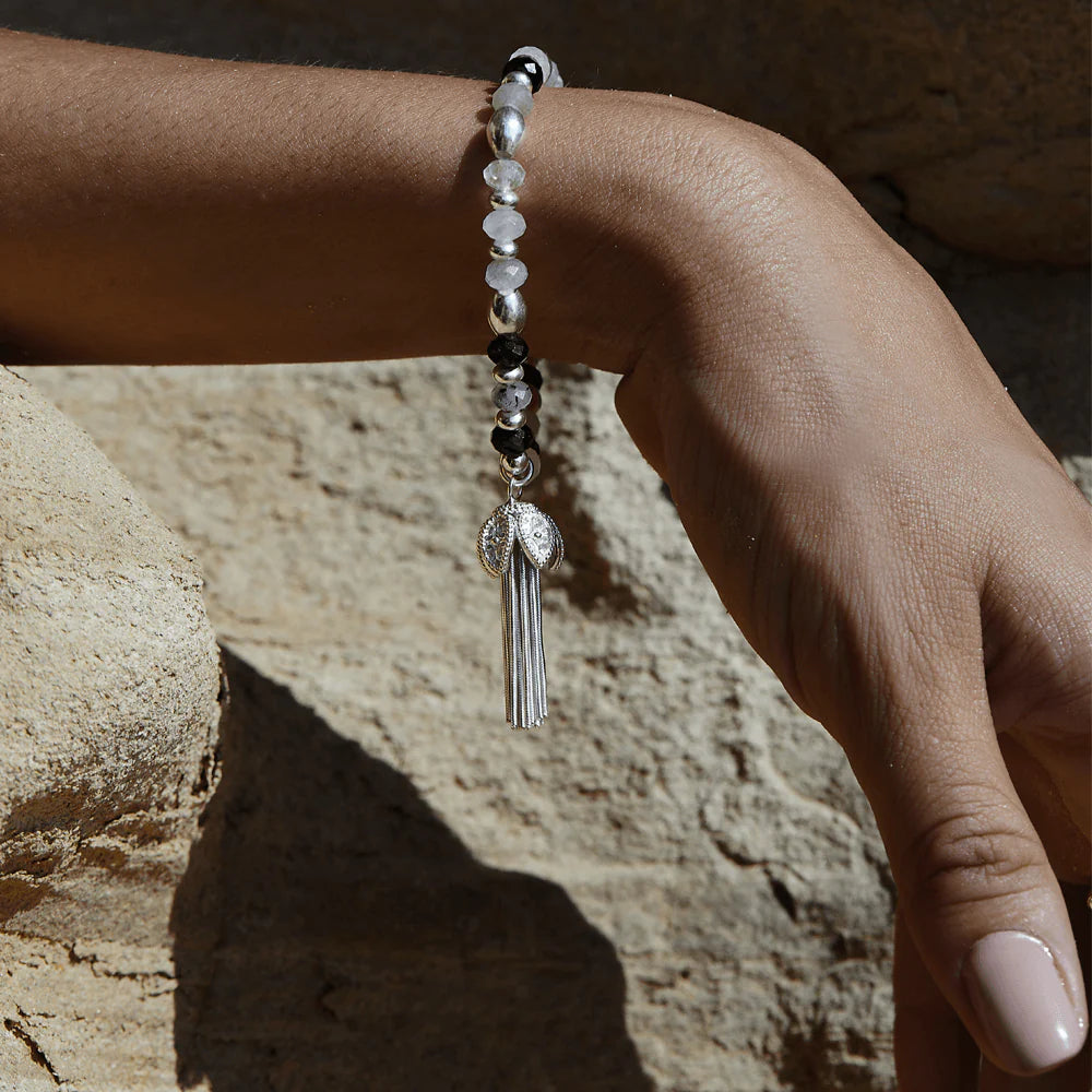 ChloBo | Tassel Of Joy Black Rutilated Quartz Bracelet