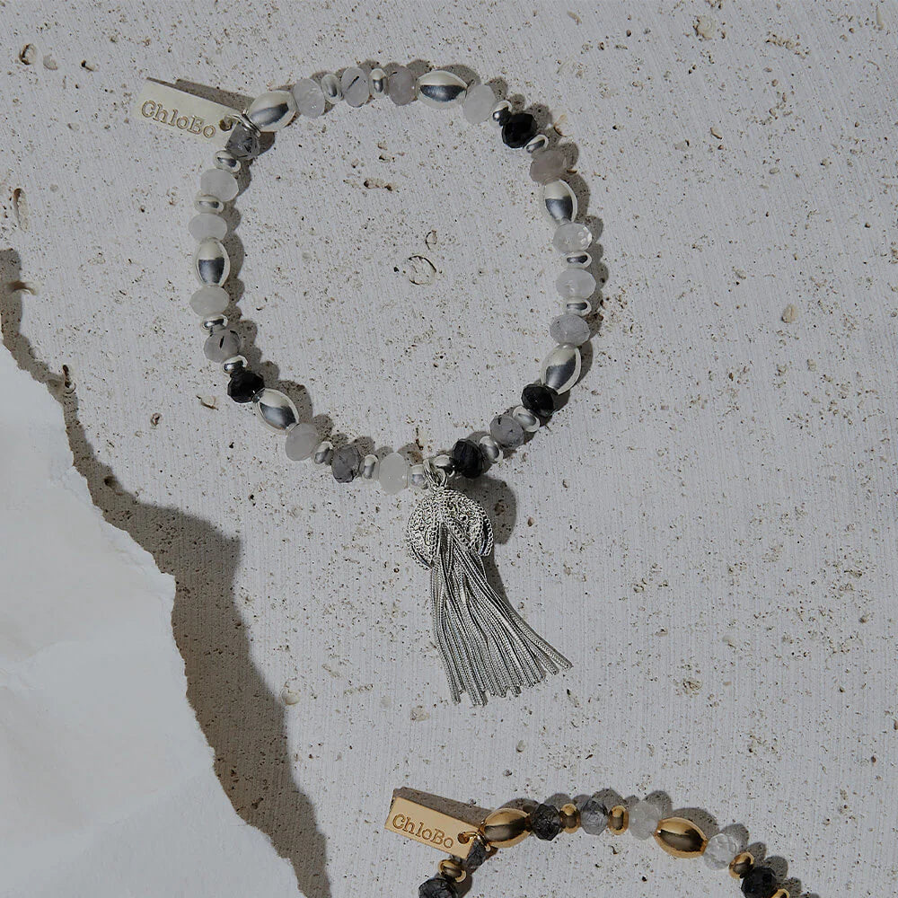 ChloBo | Tassel Of Joy Black Rutilated Quartz Bracelet