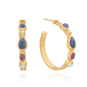 Anna Beck | Multi-Stone Hoop Earrings