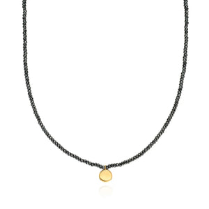 Anna Beck | Beaded Hematite Circle Pendant Necklace