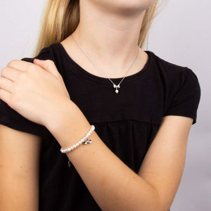 D for Diamond | Children’s Shell Pearl and Bow Charm Bracelet