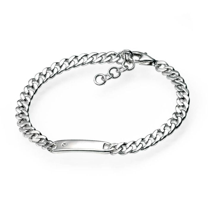 D for Diamond | Children’s Sterling Silver ID Bar Bracelet