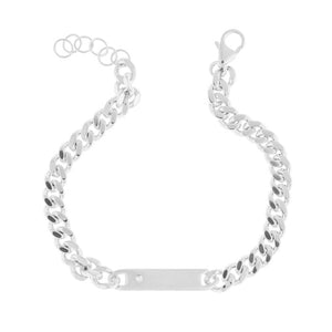 D for Diamond | Children’s Sterling Silver ID Bar Bracelet