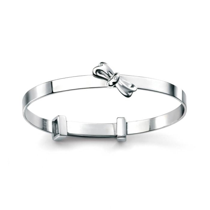 D for Diamond | Children’s Bow Expanding Bangle with Diamond