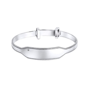 D for Diamond | Children’s Millegrain Edge Small Expanding Bangle