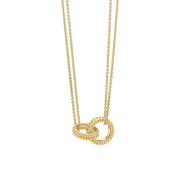 9ct Gold Ridged Texture Interlinking Necklace