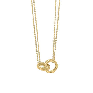 9ct Gold Ridged Texture Interlinking Necklace