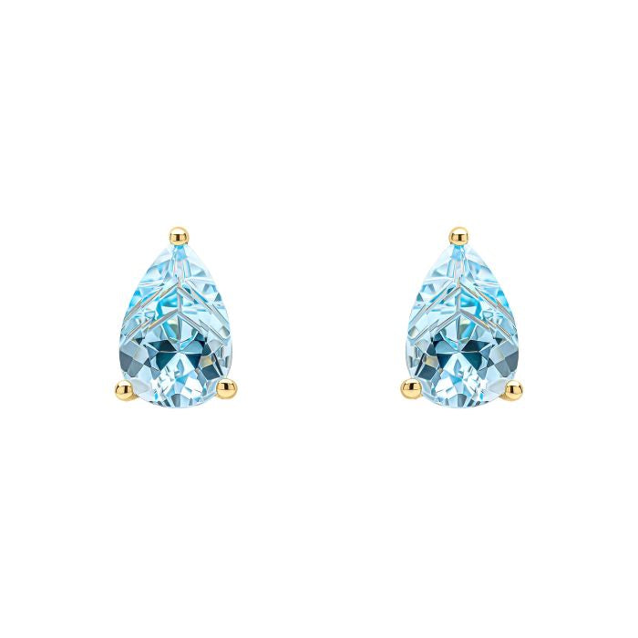 9ct Gold Pear Fancy Cut Topaz Stud Earrings