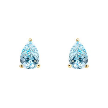 9ct Gold Pear Fancy Cut Topaz Stud Earrings