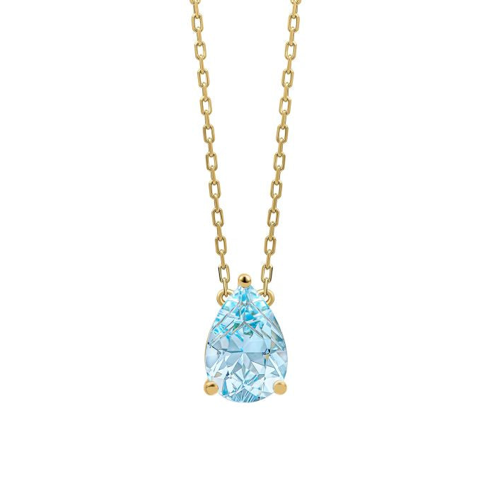 9ct Gold Pear Fancy Cut Topaz Necklace