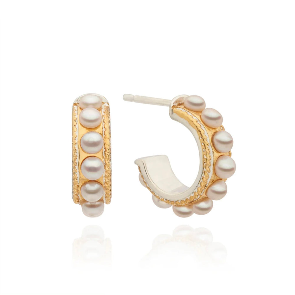 Anna Beck | Small Multi Pearl Hoop Earrings