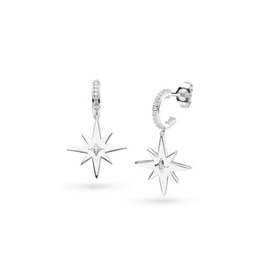 Kit Heath | Celeste North Star Pavé Hoop Earrings