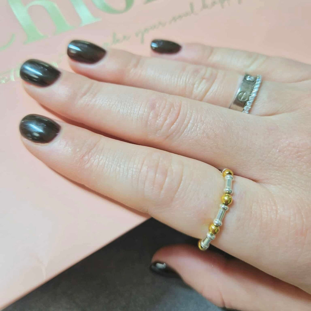 ChloBo | Gold and Silver Rhythm Of Water Ring