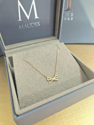 9ct Yellow Gold Bow Necklace